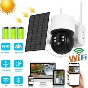 Waterproof WiFi IP Security Camera Solar Powered Wireless Home Battery CCTV Cam - Picture 1 of 17
