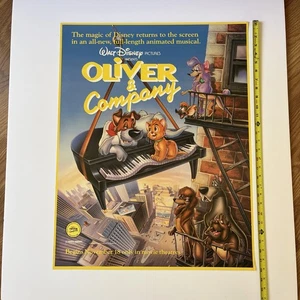Disney 1988 Original release of Oliver & Company movie poster - Picture 1 of 14