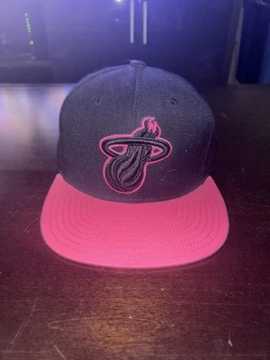 Miami Heat Hat Snapback Adidas NBA Pink Brim Cap Ball Cap One Size Hat 305 - Image 1 of 4