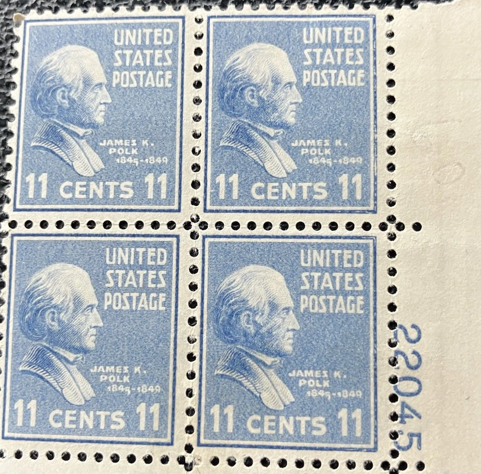 Scott’s 816. 11 Cent James K Polk Commemorative Plate From 1938 - Image 1 of 1