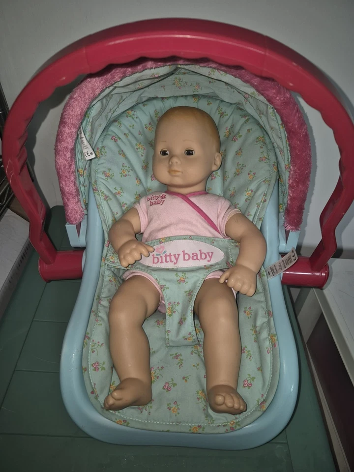 American Girl Bitty Baby Doll  & Travel Car Seat 15”Doll Carrier with Handle Lot - Image 1 of 4