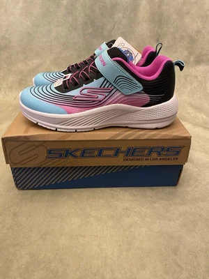 Zapatos Skechers para niñas EE. UU. 4 Microspec Advance Aqua/Púrpura #303575L/AQPR Foto 1 de 4