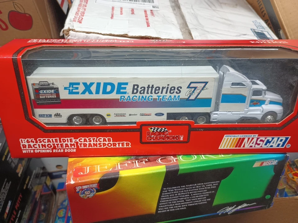 Racing Champions 1994 Geoff Bodine #7 Exide Team Transporter 1/64 Diecast White - Image 1 of 1