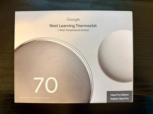 Google Nest Learning Thermostat (4th gen) w/ Temperature Sensor (2nd gen) Silver - Picture 1 of 3