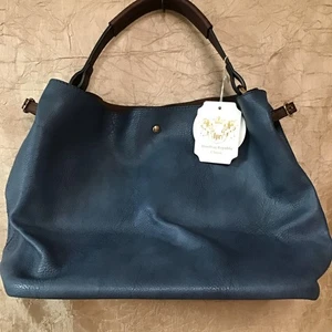 New With Tags. Handbag Republic Classic. Blue Vegan Leather. 15” Wide. 11” Tall. - Picture 1 of 11