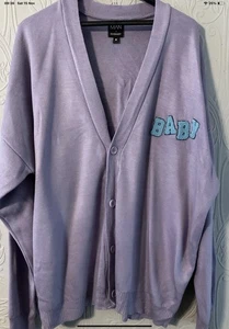 Men’s Oversized Boohoo Man Da Baby Purple Cardigan Size M - Picture 1 of 5