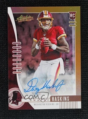 2019 Panini Absolute Gold Spectrum Signatures /10 Dwayne Haskins Rookie Auto RC - Image 1 of 2