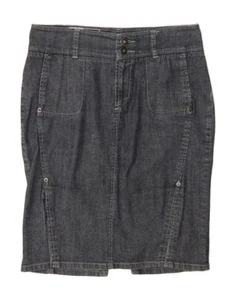 STEFANEL Womens Low Waist Denim Skirt IT 38 XS W28 Blue Cotton FF28 - Picture 1 of 3