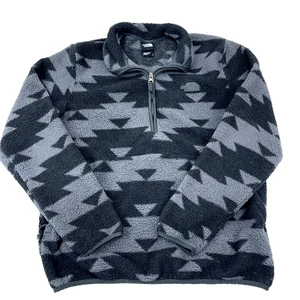 Suéter North Face Hombre Mediano Negro Gris Pila Profunda Sherpa Azteca Suroeste - Imagen 1 de 8