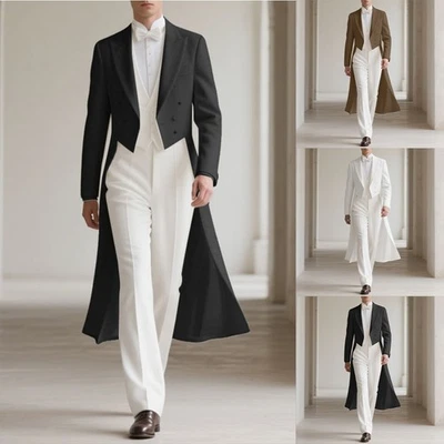 Office Wear Streetwear Men Irregular Blazer Solid Pattern Regular Length - Image 1 of 4