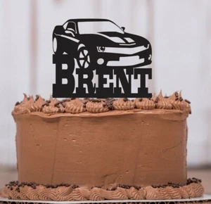 Sports Car Birthday Cake Topper, Race Car, Car Guy,Mans Birthday Keepsake-LT1328 - Picture 1 of 2