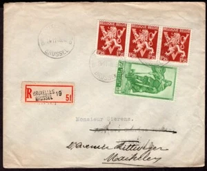 327 BELGIUM REGISTERED COVER 1946 BRUXELLES - MACHELEN - Picture 1 of 2