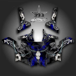 Calcomanía de gráficos Polaris RZR 800 UTV 2011 - 2014 Skull Rider azul - Imagen 1 de 1
