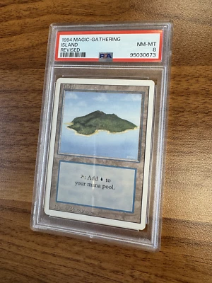 MTG Island Revised Edition Regular Land PSA8 (5 of them; priced individually) - Image 1 of 4