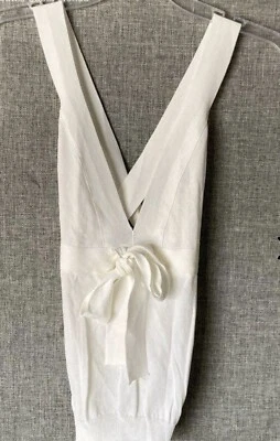 Auténtico Valentino Mujer Marfil Espalda Entrecruzada. Camiseta sin mangas Pullover talla 44/8 Foto 1 de 4