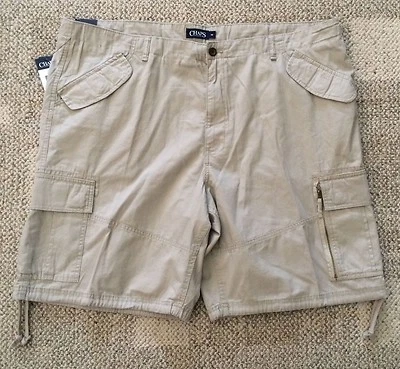 Chaps Hudson Cargo Shorts 100% Cotton Casual Tan Beige Men's Size 46B 46 Big - Image 1 of 4