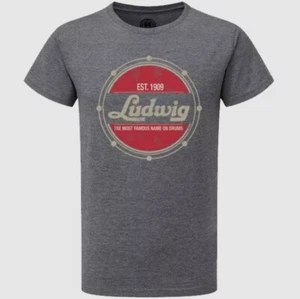 Ludwig Drums Vintage Style T-Shirt - Est. 1909 Grey Tee Design - Kids 11 - 12 - Imagen 1 de 3
