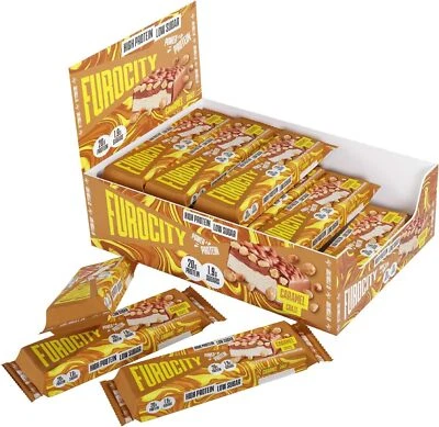 Furocity by Tyson Fury Protein Bars, Caramel Flavour, Case of 15 x 60g Bars, 20
