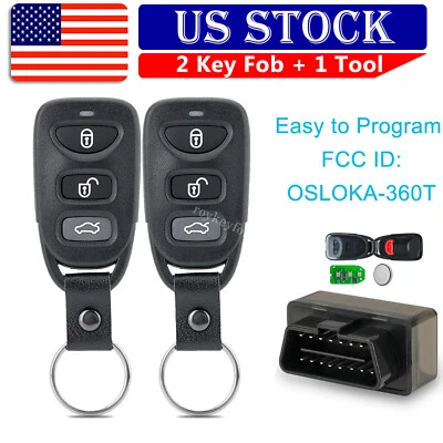 2 para Hyundai Elantra 2011-2016 mando a distancia sin llave OSLOKA-360T y programador Foto 1 de 4