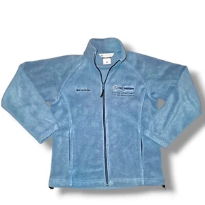 Columbia Fleece Full Zip Up Jacket Womens S Blue Embroidered "Ocean Frontiers" - Picture 1 of 13