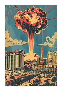 Stampa pop art anni '50 Las Vegas età atomica alv1 - Foto 1 di 2