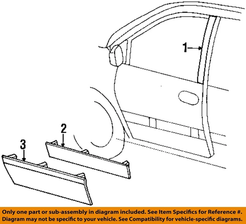 CHRYSLER OEM 96-99 Town & Country Front Door Exterior Trim-Cladding GK14TZZ - Image 1 of 1