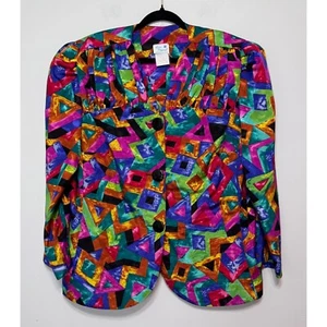 Blazer vintage Lorne strutturato originale XL ? Dichiarazione massimalista artistica anni 80 retrò - Foto 1 di 4