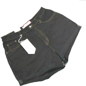 Classic Denim Women Sz 6 Classic Black Jean Shorts Stretch Cuffed Hem Boyfriend - Picture 1 of 7