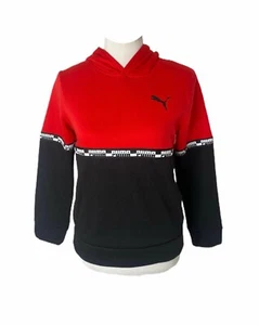 Boy's Medium Hoodie Puma Red and Black Logo Band Athletic Long Sleeve - Picture 1 of 6