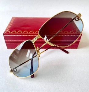 Cartier Panthere G.M. vintage Gafas de sol chapadas en oro 22K GRANDES 63*16 Vendome - Imagen 1 de 17
