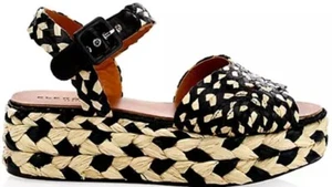 Nuevas Sandalias de Palma CLERGERIE $650 Marina Forma Plana Alpargata Raffia Italia UE 41.5 - Imagen 1 de 6