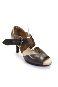 Ziera Women's Open Toe Cone Heels Ankle Straps Sandals Gray Size 10