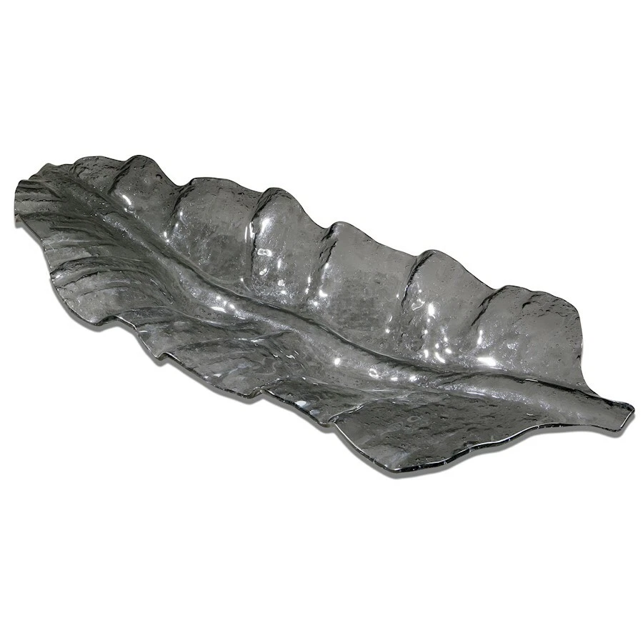 Uttermost Smoked Leaf Glass Tray - 19862 - Image 1 of 1