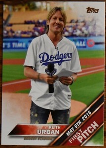 2016 Topps Update First Pitch #FP5 #5 Keith Urban Los Angeles Dodgers