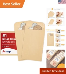 Bulk 100 Pcs Self-Adhesive Kraft Envelopes - Seed, Coin, and Party Favor Storage - Picture 1 of 10