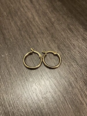 Pandora 10K/14K Solid Gold Shiny Polished Hoop Earrings - Small Size - Image 1 of 4