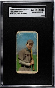 Johnny Evers 1909-1911 T206 With Bat Cubs on shirt SGC Authentic Piedmont - Picture 1 of 2