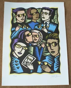 Burton Morris signed print 50 / 120 People and their eye glasses 20" x 27" - Picture 1 of 4