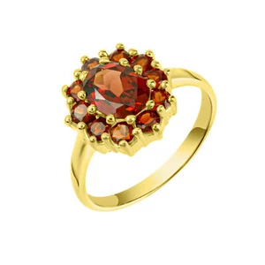 Anillos Plata 925 Mujer Piedra Real Anillo F 925/- Plata de Ley Granate Rojo ... - Imagen 1 de 3