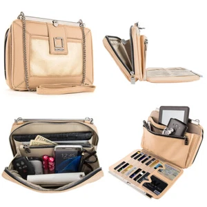 Lencca Damen Cabrio Leder Kette Umhängetasche Geldbörse Geldbörse Handtasche Clutch - Bild 1 von 22