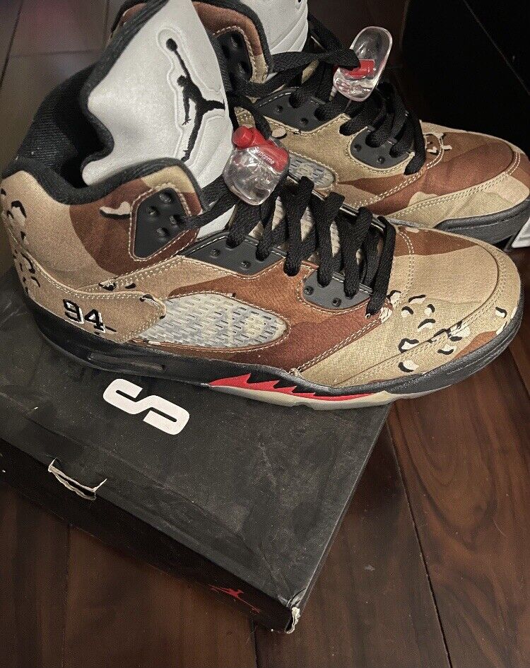 Supreme x Air Jordan 5 Retro Desert Camo for Sale Supreme x Air Jordan 5 Retro Desert Camo for Sale