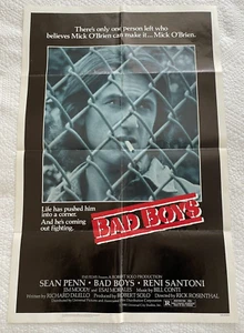 Vintage BAD BOYS Movie Poster One Sheet Folded 27x41 SEAN PENN Smoking Cigarette - Picture 1 of 7
