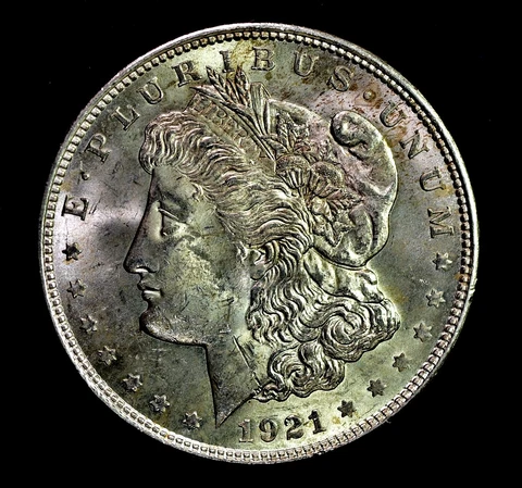 Final Year! EZ-AU! Full Luster, Reflective Field 1921 MORGAN SILVER DOLlAR Cover