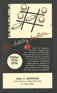 DATED 1949 PC ST PAUL MN HALL&ANDERSON EARLY SELLER OF VITAMIN CAPSULES BI-COLOR - Picture 1 of 1