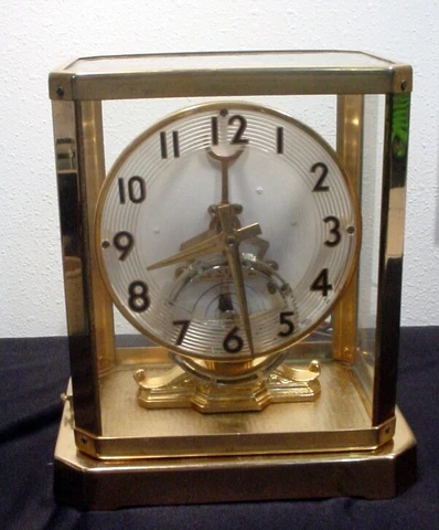UNITIME Electric Brass and Glass Mantel Gear Clock Made in USA Running Condition Cover