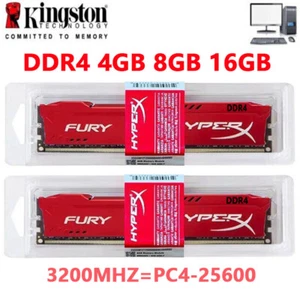 HyperX FURY DDR4 16GB 8GB 4GB 3200 PC4-25600 Desktop RAM Memory DIMM 288pin 1.2V - Picture 1 of 15