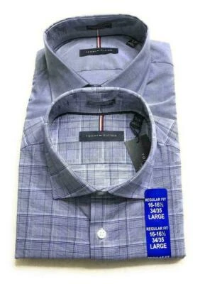 Camisa social masculina Tommy Hilfiger pacote com 2 ajuste regular, escolha a cor/tamanho, NOVA - Imagem 1 de 4