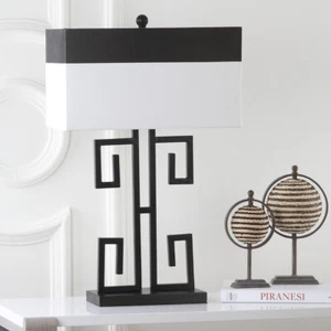 SAFAVIEH Greek Key Table Lamp (Set of 2) | Black | - Picture 1 of 6
