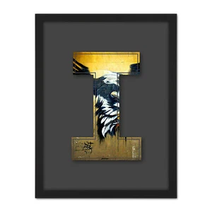 Letter I Abstract Eagle Graffiti Alphabet Initial Framed Wall Art Print 18X24 In - Bild 1 von 25