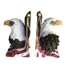 Avery Creations Majestic Bald Eagle & The American Flag Bookends 1998